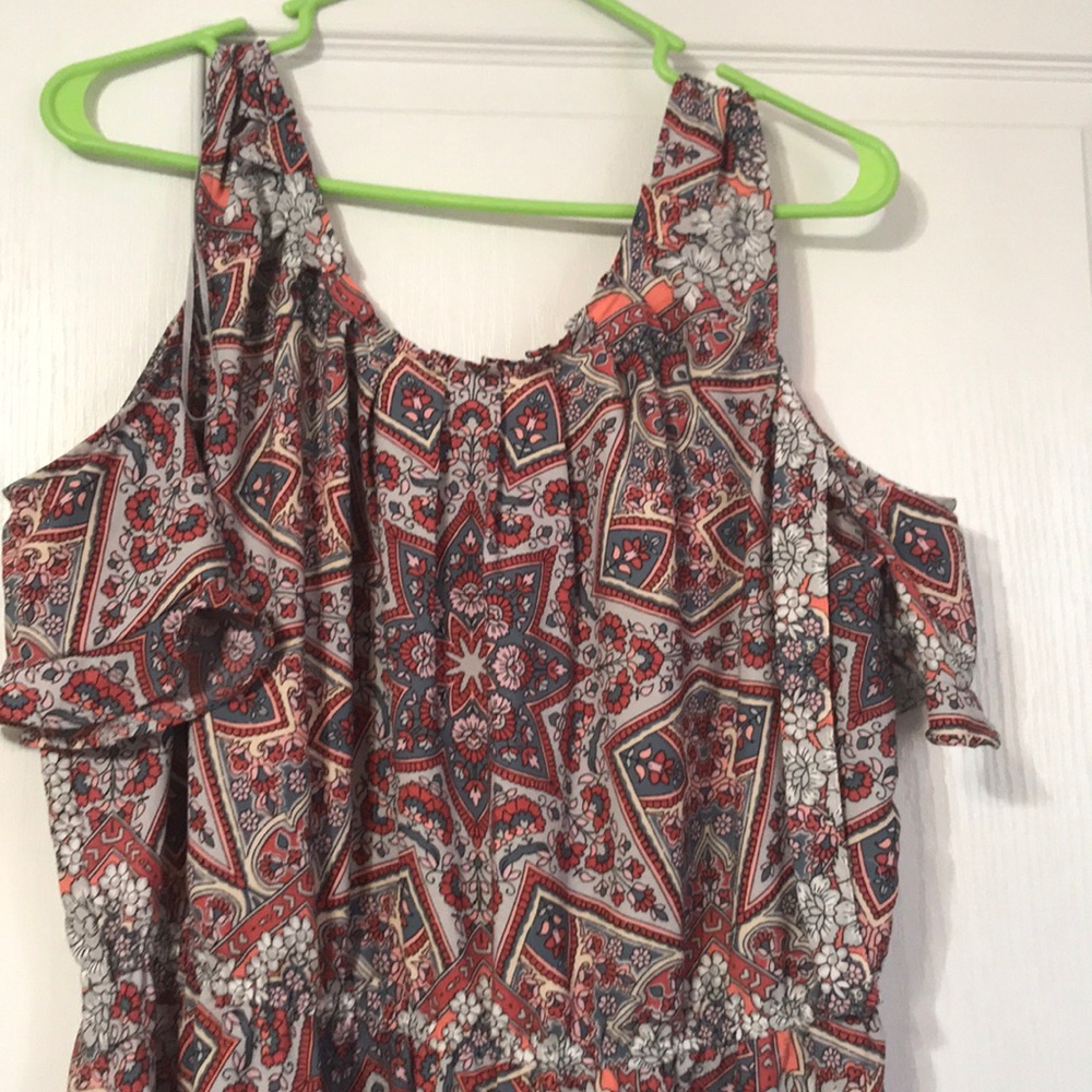 Multi colored cold shoulder lauren Conrad dress